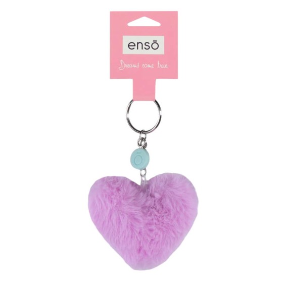 Porta-Chaves ENSO Pompóm Coração Lilás/Azul | Ref. 186.9740224