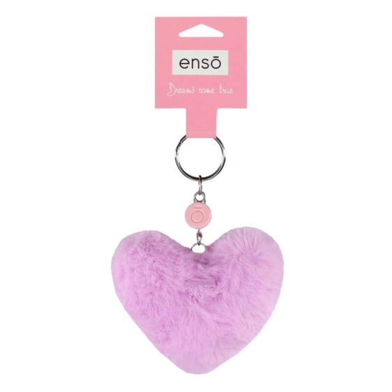 Porta-Chaves ENSO Pompóm Coração Lilás/Rosa | Ref. 186.9740223