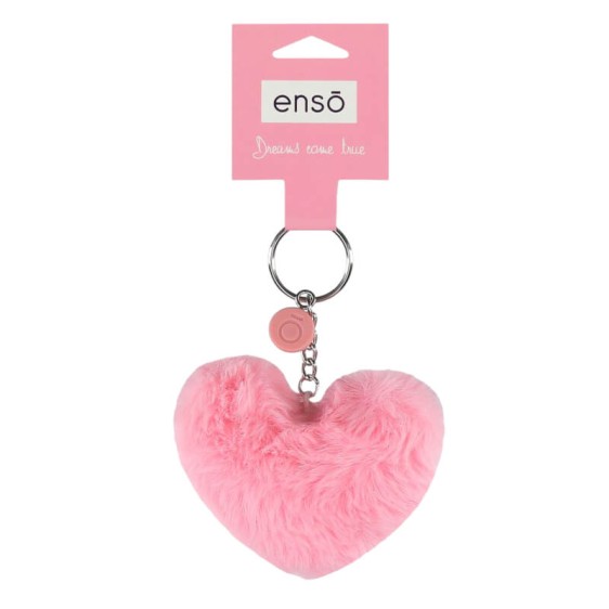 Porta-Chaves ENSO Pompóm Coração Rosa Escuro | Ref. 186.9740222