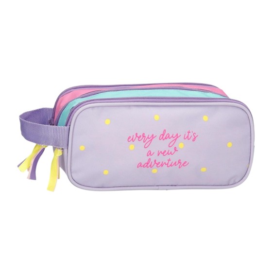 Estojo Escolar Três Compartimentos MOVOM New Adventure Morado | Ref. 186.3084741