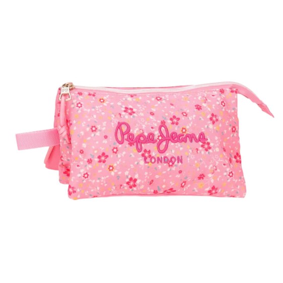 Estojo Escolar Triplo PEPE JEANS Alenka Rosa | Ref. 186.6714323