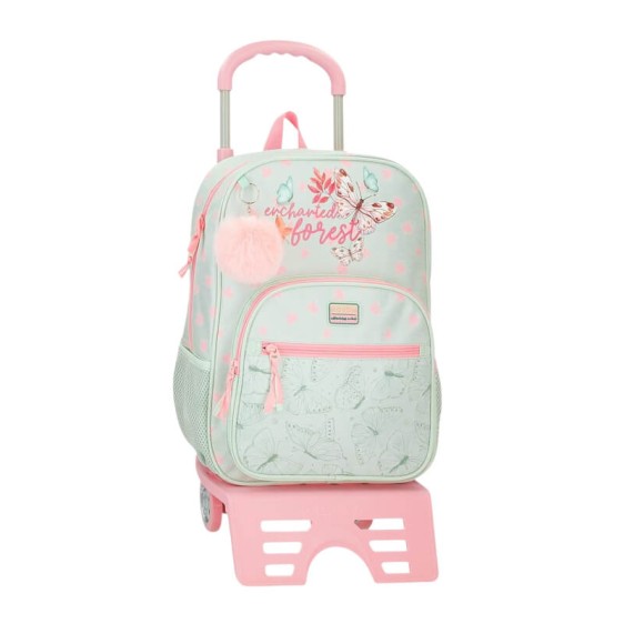 Mochila Adap. 38Cm c/ Carro MOVOM Enchanted Florest Menta | Ref. 186.37423T1