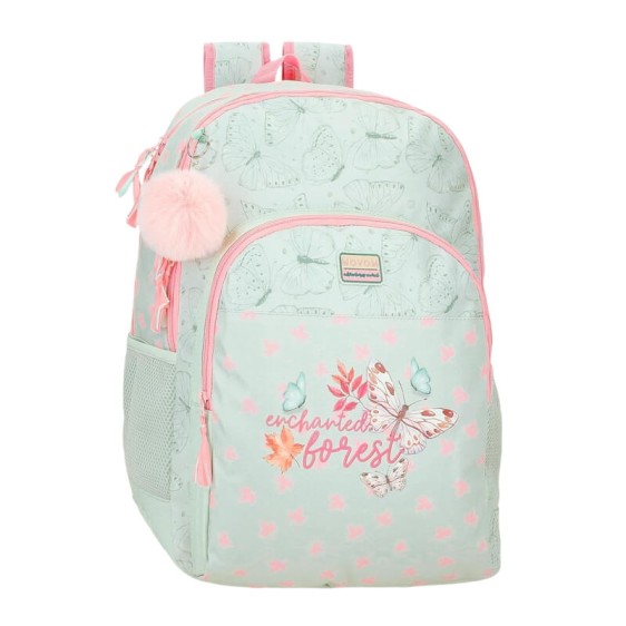 Mochila Escolar Adap. 46Cm 2C MOVOM Enchanted Florest Menta | Ref. 186.37426D1