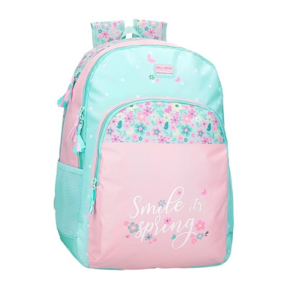 Mochila Escolar Adap. 46Cm 2C ROLL ROAD Spring Dream Turquesa | Ref. 186.40926D3