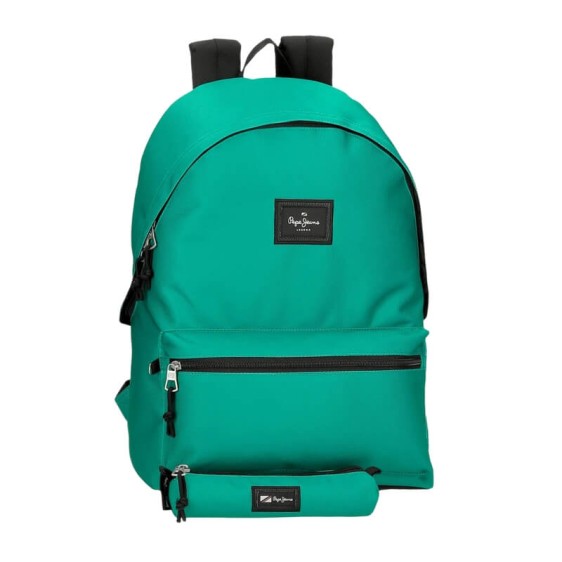 Mochila para Portátil + Estojo PEPE JEANS Aris Evergreen Verde | Ref. 186.63392C6
