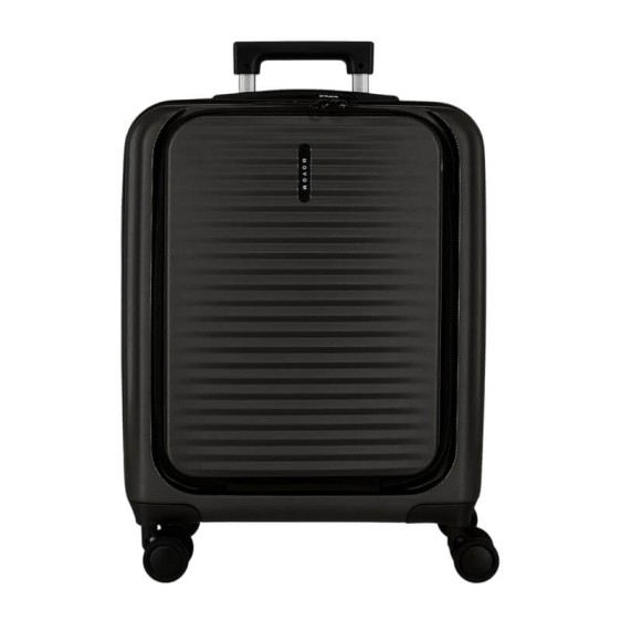 Mala de Cabine c/ Bolso Frontal 55cm 4R MOVOM Dayton Preta | Ref. 186.5351221