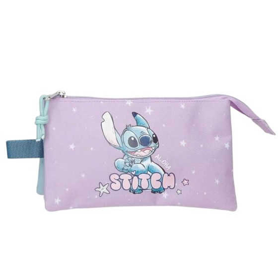 Estojo Escolar Triplo STITCH Lovely Lilás | Ref. 186.3164341