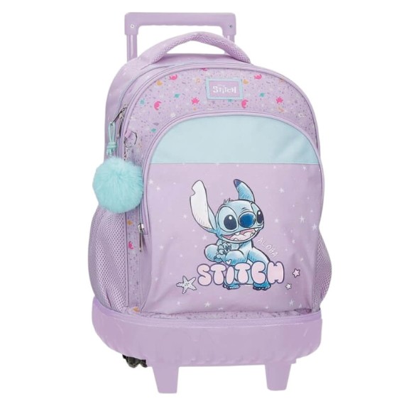 Mochila Escolar Compacta 2R STITCH Lovely Lilás | Ref. 186.3162941