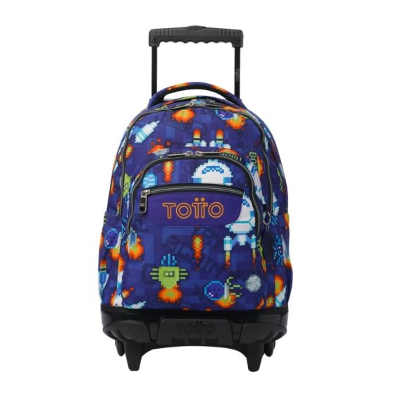 Mochila Escolar Compacta c/ Rodas Renglones TOTTO 8FK Roxo | Ref. 330.MA03ECO00616P8FK