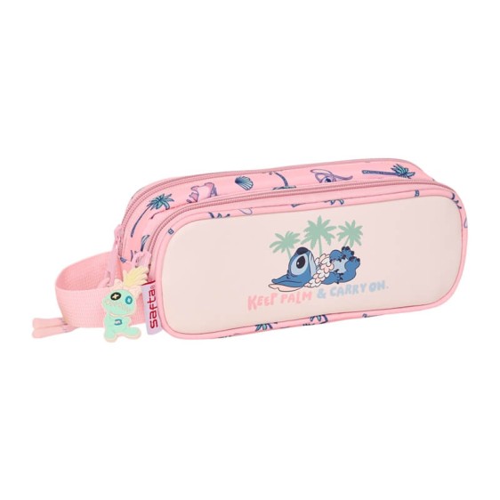 Estojo Escolar Duplo STITCH Beach Rosa | Ref. 248.812513513