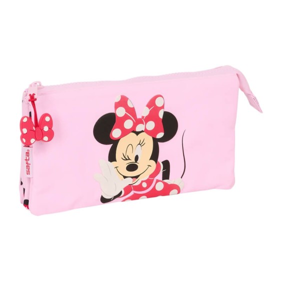 Estojo Escolar Triplo MINNIE Naive Rosa Claro | Ref. 248.812512744