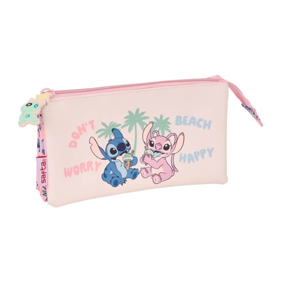 Estojo Escolar Triplo STITCH Beach Rosa | Ref. 248.812513744