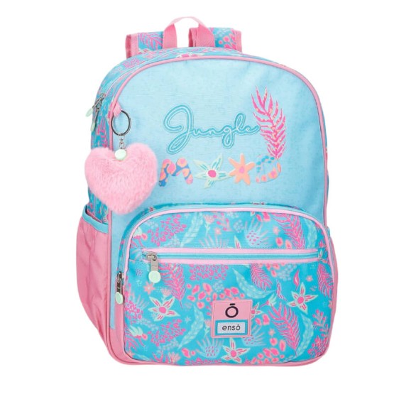 Mochila Escolar Adap. 38cm ENSO Jungle Mood Azul | Ref. 186.98124D1