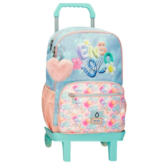 Mochila Escolar Adap. 44cm 2C c/ Carro ENSO Bubbles Azul Ganga | Ref. 186.97827T1