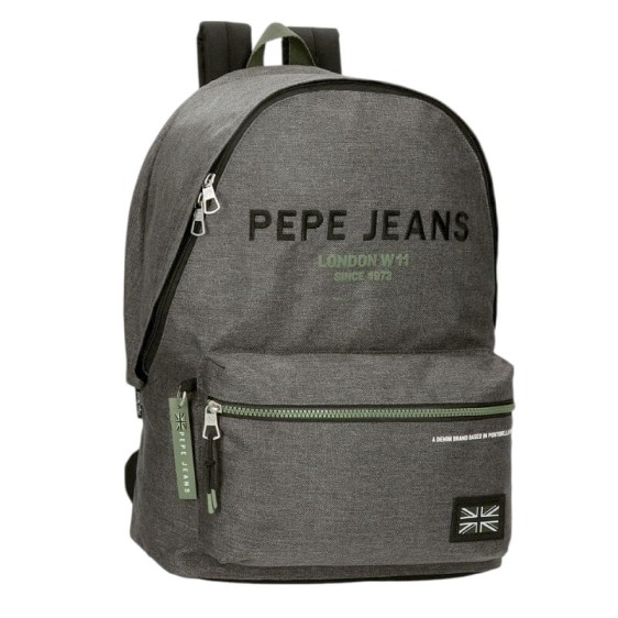 Mochila Escolar Adap. 44cm 2C PEPE JEANS Edmon Cinza | Ref. 186.69124D2