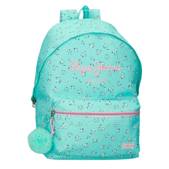 Mochila Escolar Adap. 44cm PEPE JEANS Nora Turquesa | Ref. 186.60423F2