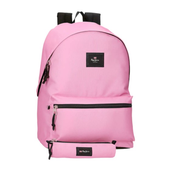 Mochila para Portátil + Estojo PEPE JEANS Aris Colorful Rosa | Ref. 186.63292C9