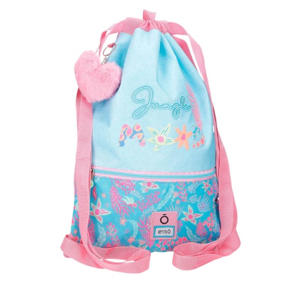Saco / Mochila c/ Zip ENSO Jungle Mood Azul | Ref. 186.9813821