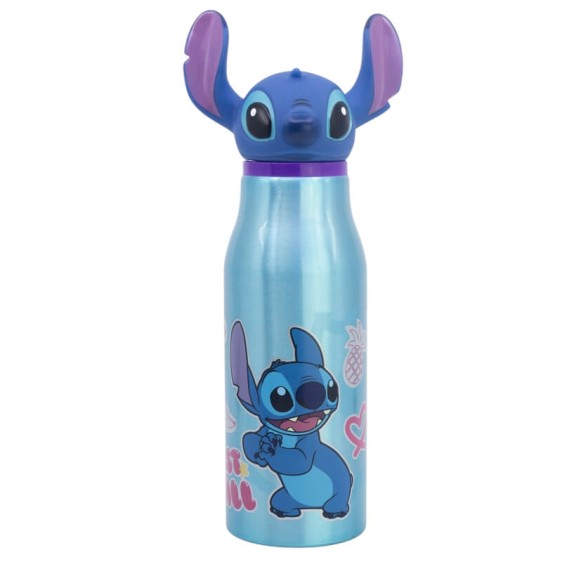 Garrafa Térmica 690ml. c/ Figura 3D STITCH Just Smile Azul | Ref. 339.75052
