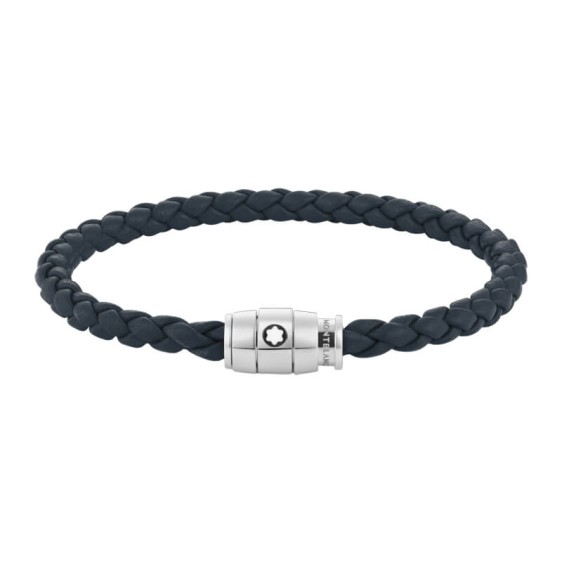 Pulseira de Homem em Pele MONTBLANC 3 Rings 60mm Avio Blue | Ref. 238.136012