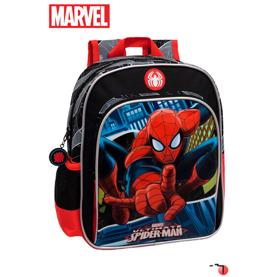 Mochila Pré-Escolar 28 cm Adaptável a Carro Vermelho Spiderman - Ref. 186.24521A