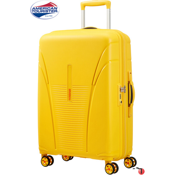American Tourister Mala/Trolley de Viagem Médio 68cm 4 Rodas Spinner SKTRACER Saffron Yellow - Ref. 9222G00206