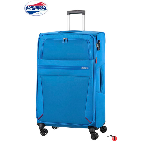 Trolley de Viagem Grande com 4 rodas Spinner 79 cm Expansível Breeze Blue Summer Voyager American Tourister - Ref. 9229G00511