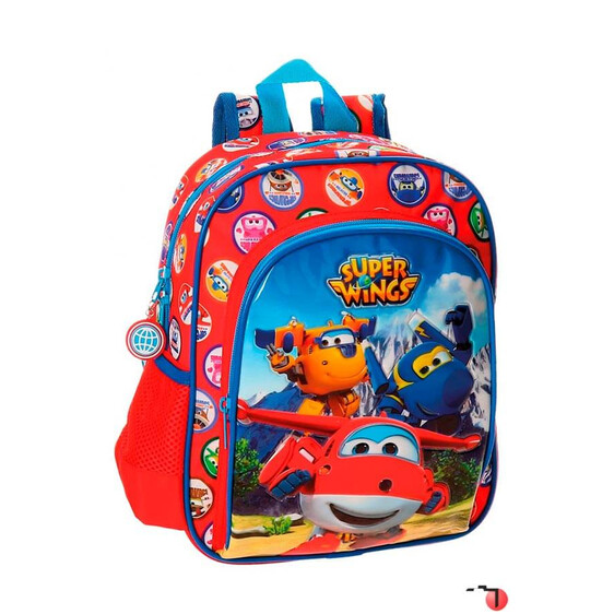 Mochila Pré-Escolar 28 cm Vermelho/Azul SUPER WINGS MOUNTAIN - Ref. 186.2142161