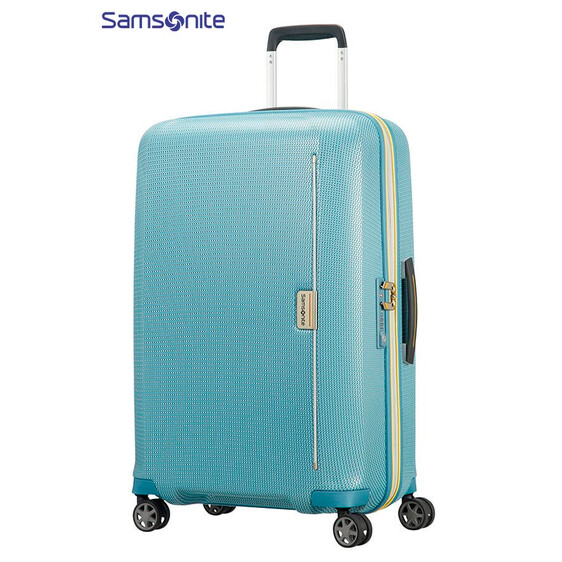 Mala/Trolley de Viagem Médio 4 rodas Spinner 69 cm Niagara Blue/Yellow MixMesh Samsonite - Ref. 92CH600201