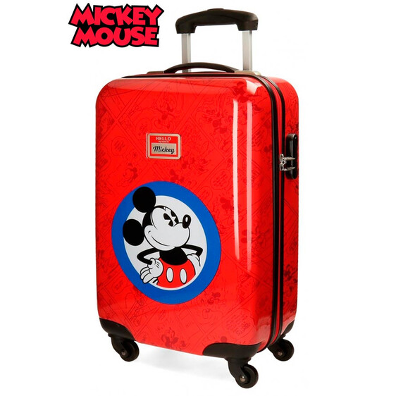 Trolley de Viagem Cabine 4 rodas Spinner 55 cm Vermelho Hello Mickey - Ref.186.3031762