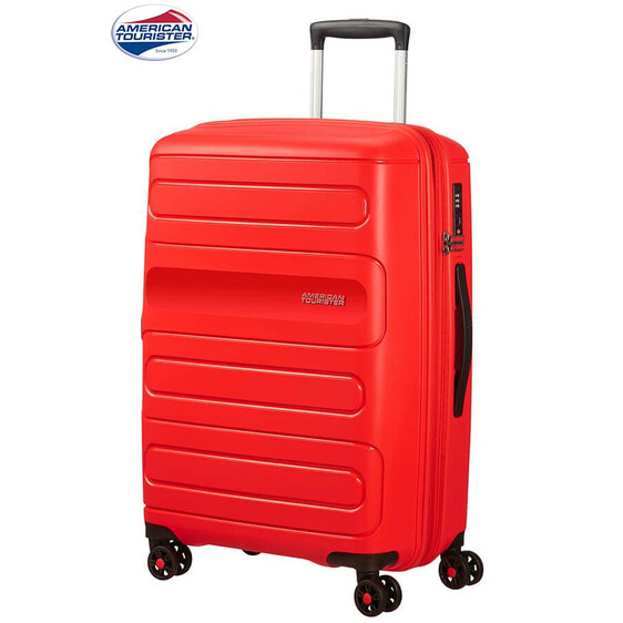 American Tourister Mala/Trolley de Viagem Médio 4 Rodas 67cm Expansível SUNSIDE Sunset Red - Ref. X9251G00200