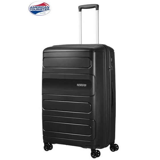 American Tourister Mala/Trolley de Viagem Grande 4 Rodas Spinner 77cm Expansível SUNSIDE Black - Ref. 9251G00309