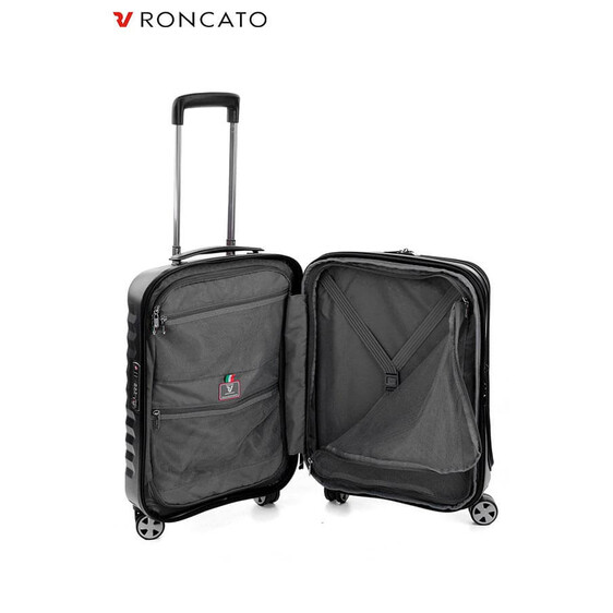 Roncato Mala Trolley de Viagem Cabine rodas Spinner cm Expansível UNO DLX Preto