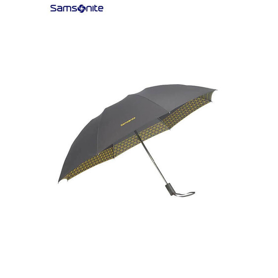 Samsonite Guarda-Chuva Dobrável Feminino Automático Open/Close UP WAY Asphalt Grey/Yellow - Ref. 92CJ720312