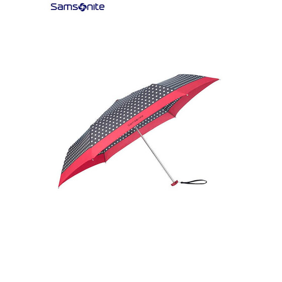 Samsonite Guarda-Chuva Dobrável Feminino Manual R PATTERN Black/White Dots/Rose Red - Ref. 92CJ800374