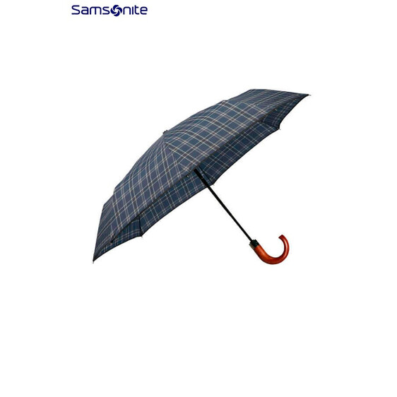 Samsonite Guarda-Chuva Dobrável Unisexo Automático Open/Close WOOD CLASSIC S Black/Blue Scottish - Ref. 92CK301321