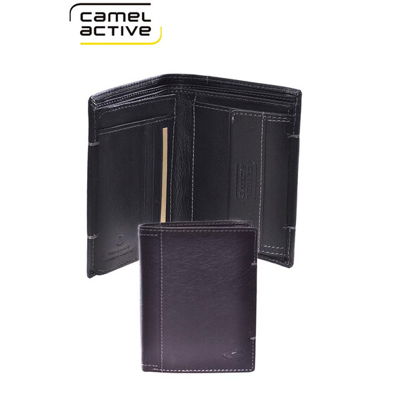 Camel Active Carteira Vertical com Porta-Moedas DOMINGO Preta | Ref. 9124570360
