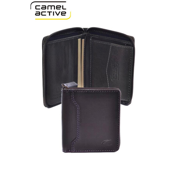 Camel Active Carteira Porta-Notas Pequena Vertical com fecho TOLEDO Carvão | Ref. 9121171176