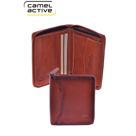 Camel Active Carteira Porta-Notas Pequeno Vertical com fecho TOLEDO Castanho - Ref. 9121171129