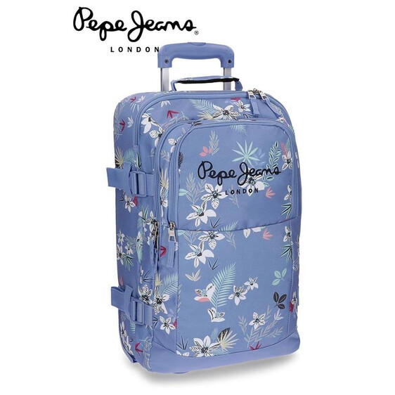 Pepe Jeans Mochila/Trolley Cabine Azul Floral Mireia - Ref. 186.6529151