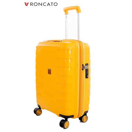 Roncato Mala/Trolley de Viagem Cabine 4 Rodas Spinner 55cm SPIRIT Expansível Amarelo - Ref. 99.41317006A