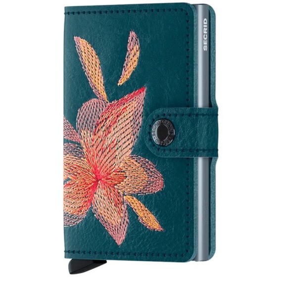 MINIWALLET Stich Magnolia Petrolio Secrid - 297.MST-MAG-PET