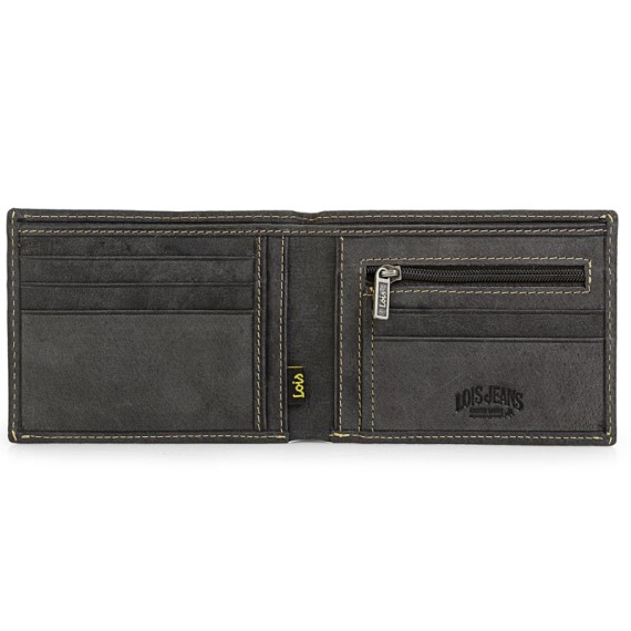Lois Carteira Porta-Notas Horizontal com Porta-Moedas SEVIER Preto - Ref. 237.1230101