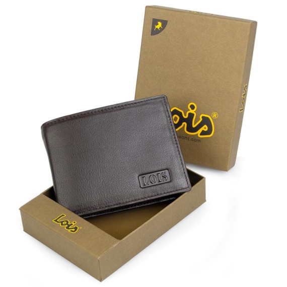 Lois Carteira Porta-Notas Horizontal com Porta-Moedas CUMBERLAND Castanho - Ref. 237.20130802