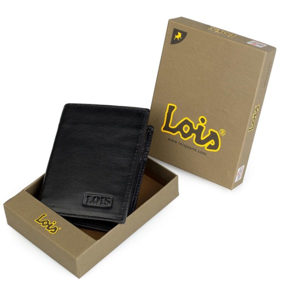 Lois Carteira Porta-Notas Vertical com Porta-Moedas CUMBERLAND Preto - Ref. 237.20131801