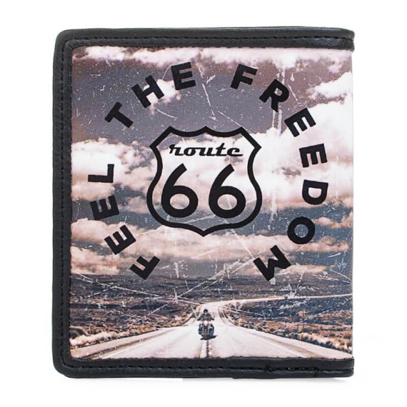 Route 66 Carteira Porta-Notas Vertical com Porta-Moedas WISCONSIN Preto - Ref. 237.R1190101 Route 66 Carteira Porta-Notas Vertical com Porta-Moedas WISCONSIN Preto - Ref. 237.R1190101