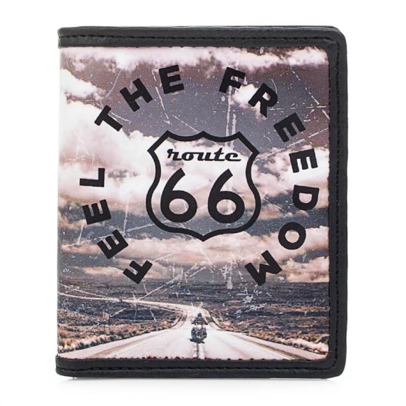 Route 66 Carteira Porta-Notas Vertical com Porta-Moedas WISCONSIN Preto - Ref. 237.R1190101 Route 66 Carteira Porta-Notas Vertical com Porta-Moedas WISCONSIN Preto - Ref. 237.R1190101