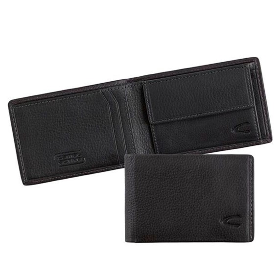 Camel Active Carteira Porta-Notas Tradicional Com Porta-Moedas ATLANTA Preta | Ref. 9124970260