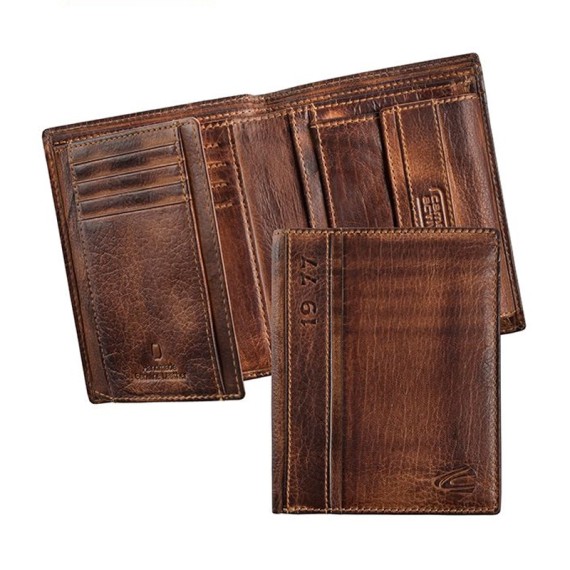 Camel Active Carteira Porta-Notas Vertical com Porta-Moedas MELBOURNE Castanha | Ref. 9124770429