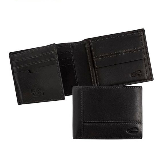 Camel Active Carteira Porta-Notas Média com Porta-Moedas TOKYO Preta | Ref. 9127070360